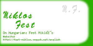 miklos fest business card